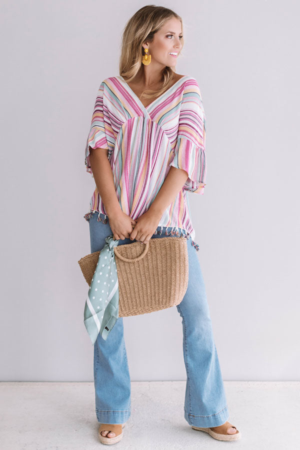 Adore You More Stripe Tassel Top Image - 1