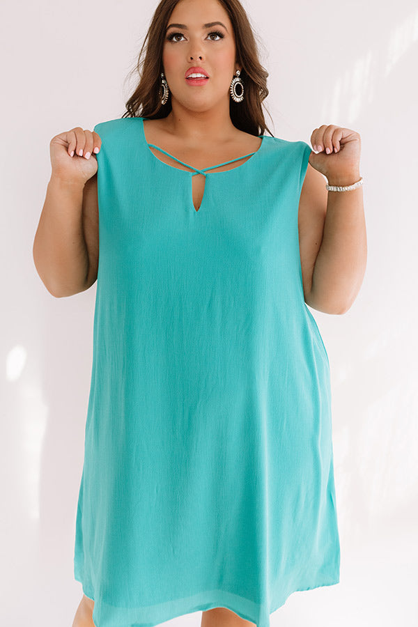 Dinner With A View Shift Dress in Jade Curves Image - 4