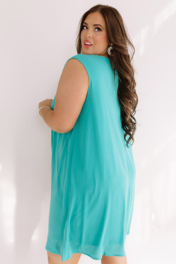 Dinner With A View Shift Dress in Jade Curves Image - 3