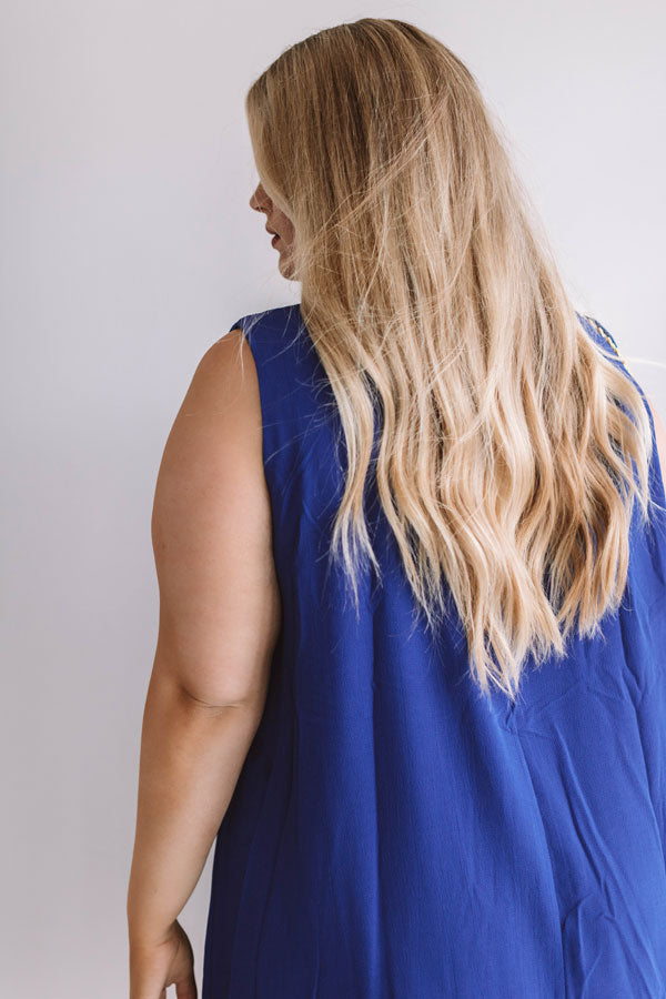 Dinner With A View Shift Dress in Royal Blue Curves Image - 5