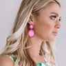 Be Dazzled Beaded Earrings In Hot Pink Image - 1