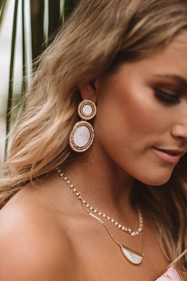 Be Dazzled Beaded Earrings In Light Pink Image - 2