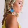 Travel Abroad Fan Earrings in Royal Blue Image - 1