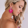 Travel Abroad Fan Earrings in Fuchsia Image - 1