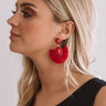 Travel Abroad Fan Earrings in Red Image - 1
