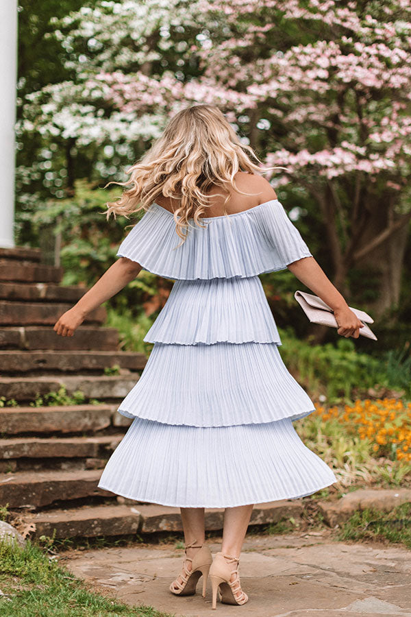 Eiffel Tower Twirls Midi In Sky Blue Image - 5