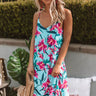 Fall In Love With Malibu Floral Dress Ocean Blue Image - 1