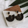 Travel Abroad Fan Earrings in Black Image - 1