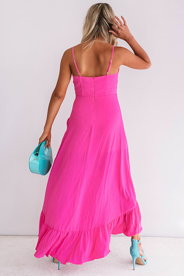 Tahiti And Twirls Ruffle Dress In Hot Pink Image - 4