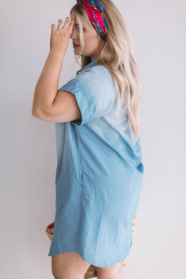 Champagne And Chit Chat Chambray Dress Curves Image - 3