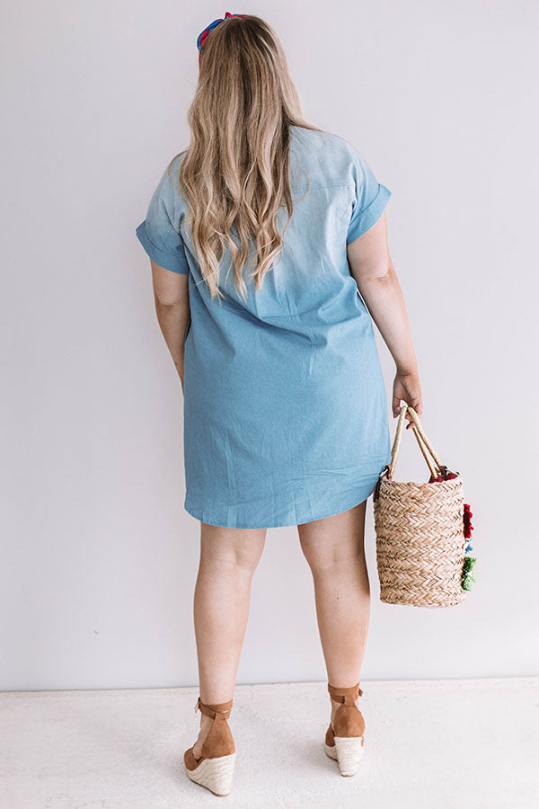 Champagne And Chit Chat Chambray Dress Curves Image - 5