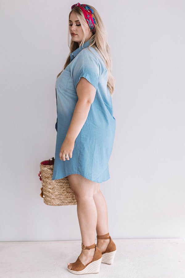 Champagne And Chit Chat Chambray Dress Curves Image - 4