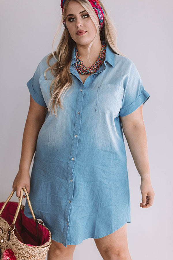 Champagne And Chit Chat Chambray Dress Curves Image - 2