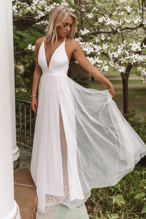 Just Say Yes Tulle Maxi in White Image - 1