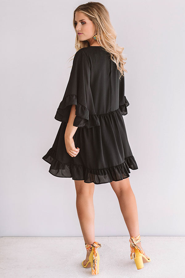 Sunshine Swing Shift Dress in Black Image - 4