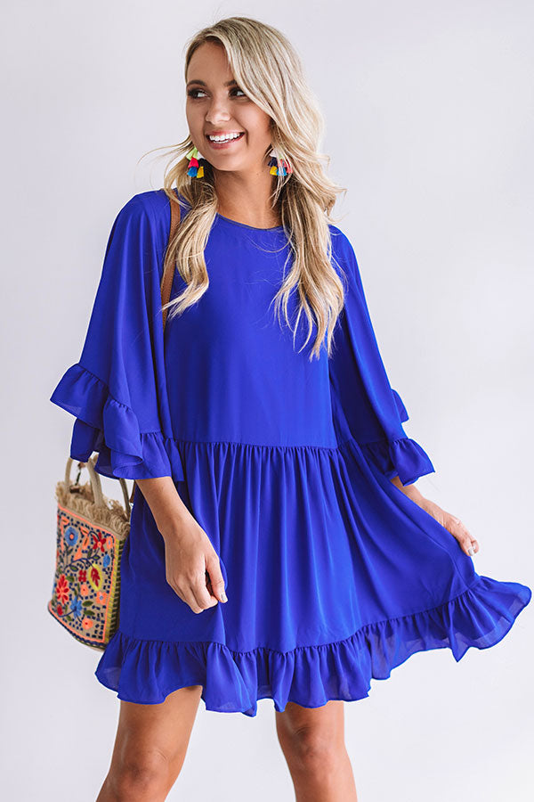 Sunshine Swing Shift Dress in Royal Blue Image - 2