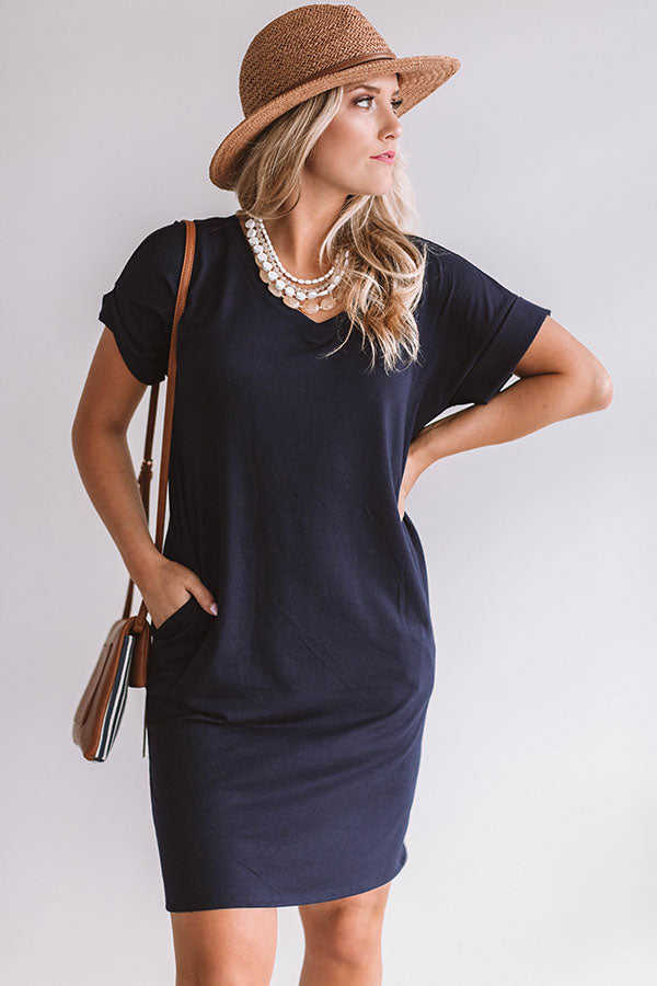 Macarons In Manhattan T-Shirt Dress In Navy Image - 2