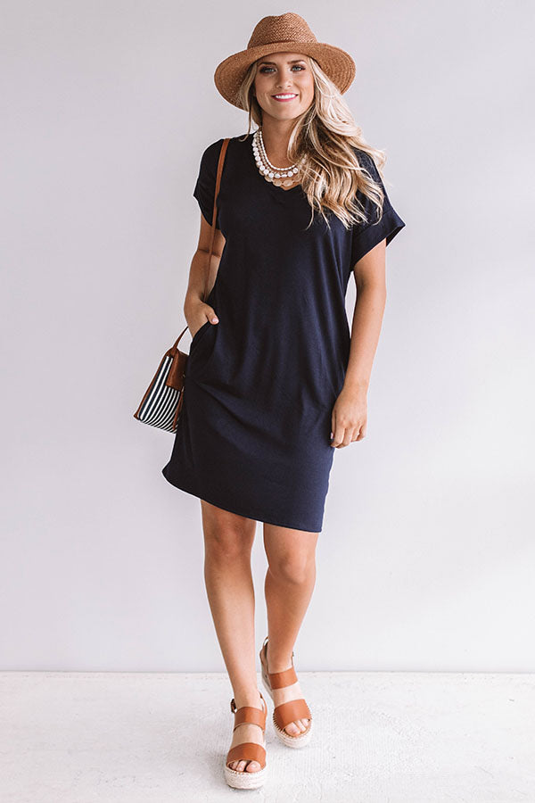 Macarons In Manhattan T-Shirt Dress In Navy Image - 1