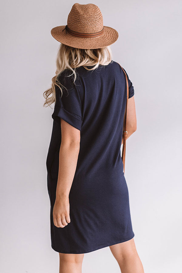Macarons In Manhattan T-Shirt Dress In Navy Image - 4