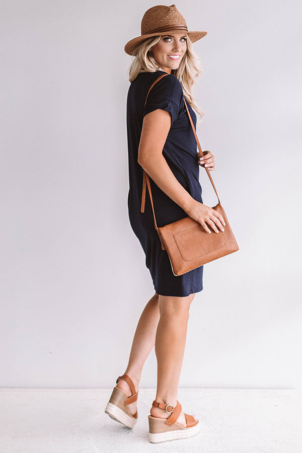 Macarons In Manhattan T-Shirt Dress In Navy Image - 5