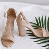 The Leigh Faux Leather Heel in Light Latte Image - 1