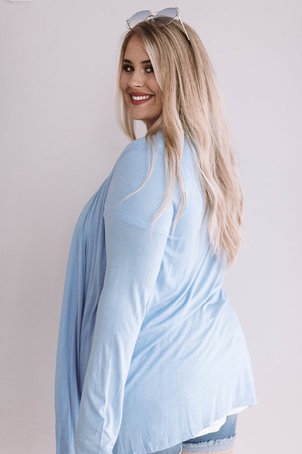 Layover In London Cardigan in Sky Blue Curves Image - 5