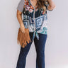 Sunset Sangrias Tie Top in Teal Curves Image - 1