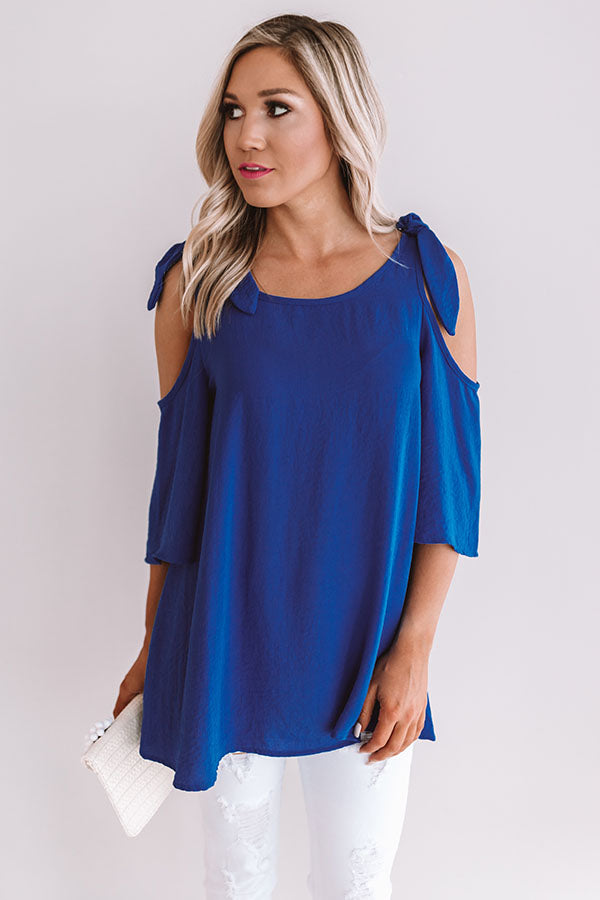 Call Me For Cocktails Shift Top In Royal Blue • Impressions Online Boutique
