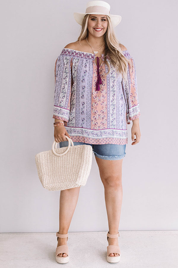 Getaway To Greece Shift Top in Lavender Curves Image - 1