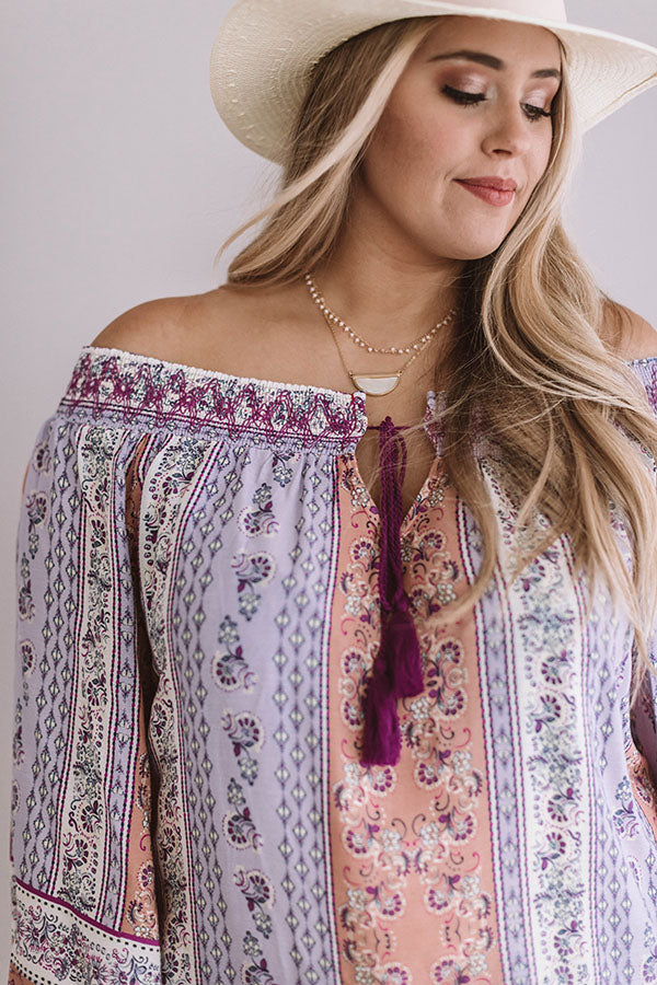 Getaway To Greece Shift Top in Lavender Curves Image - 3
