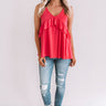 Tampa Bay Bliss Babydoll Tank in Raspberry Image - 1
