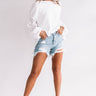 One Wish Eyelet Shift Top in White Image - 1