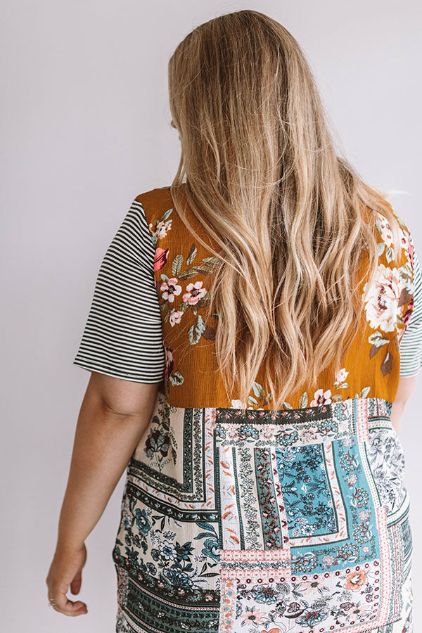 Sunset Sangrias Tie Top in Mustard Curves Image - 4