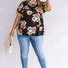 Floral Feels Waffle Knit Top in Black Curves Image - 1