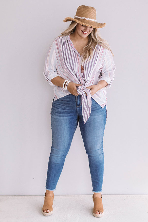 Coffee and Croissants Tie Top in Vineyard Grape Curves Image - 1