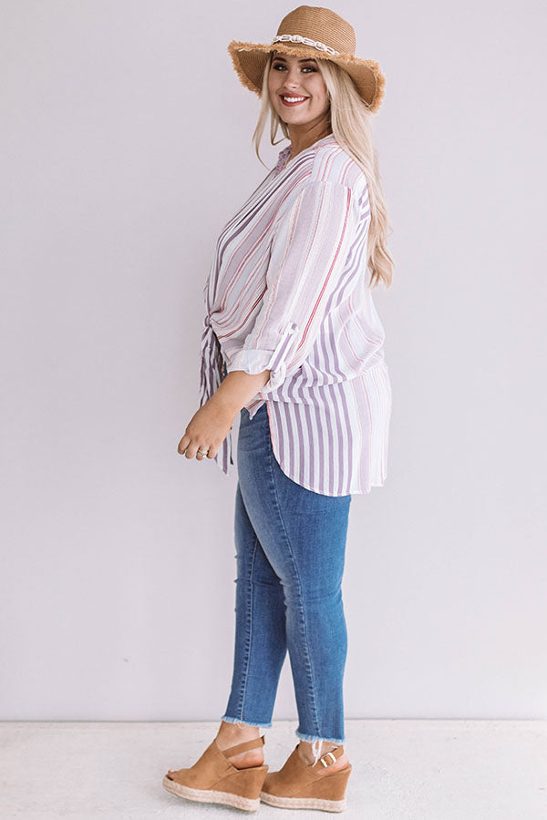 Coffee and Croissants Tie Top in Vineyard Grape Curves Image - 3