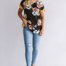 Floral Feels Waffle Knit Top in Black Image - 1