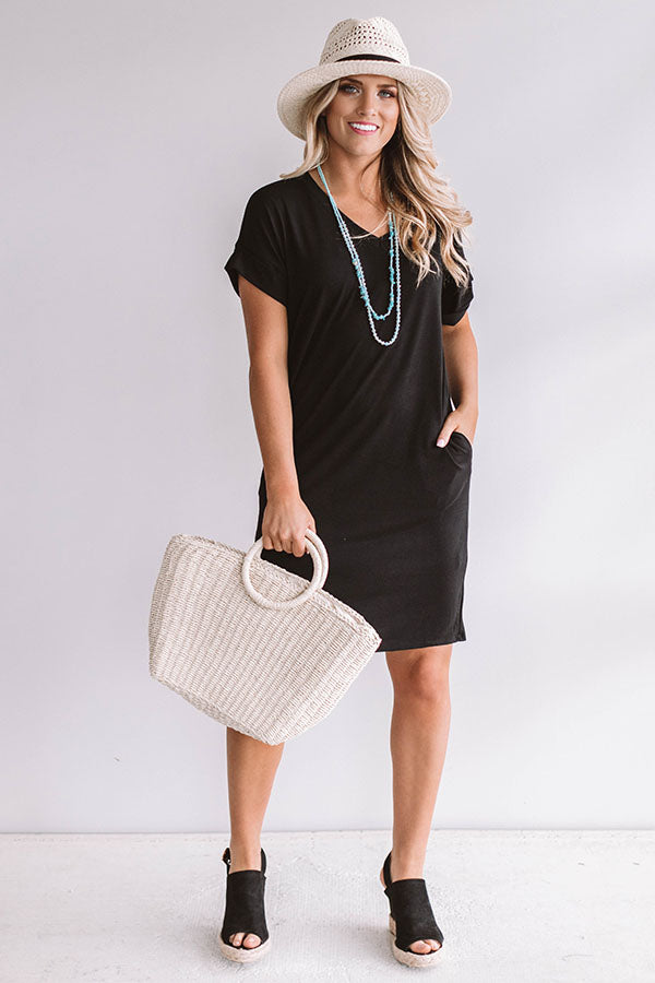 Macarons In Manhattan T-Shirt Dress In Black Image - 1