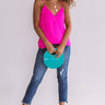 Heat Of The Moment Lace Tank In Hot Pink Image - 1