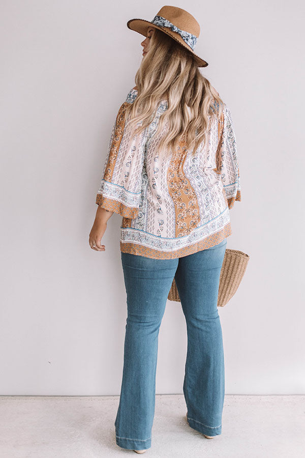 Getaway To Greece Shift Top in Camel Curves Image - 4