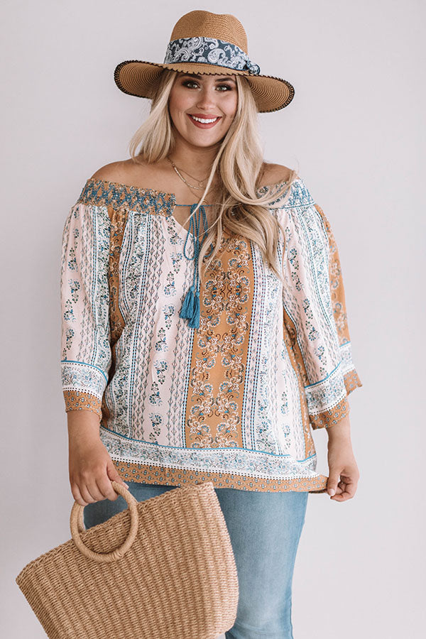 Getaway To Greece Shift Top in Camel Curves Image - 2