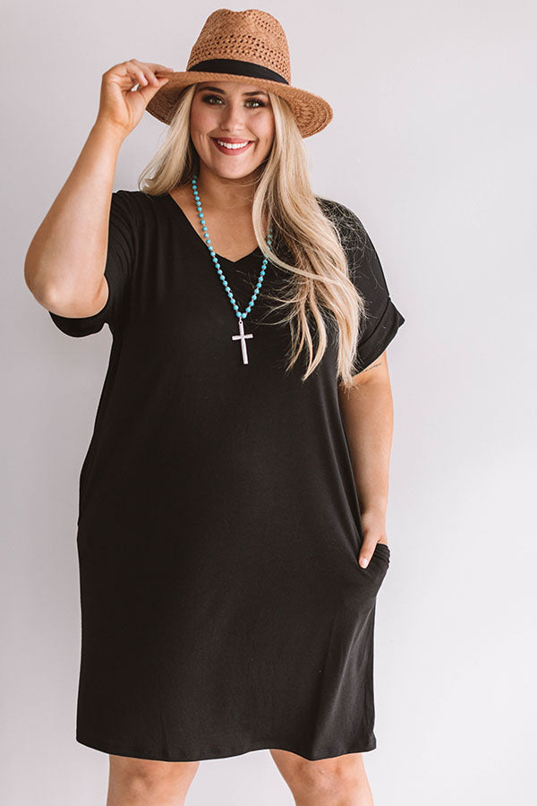 Macarons In Manhattan T-Shirt Dress In Black  Curves Image - 2