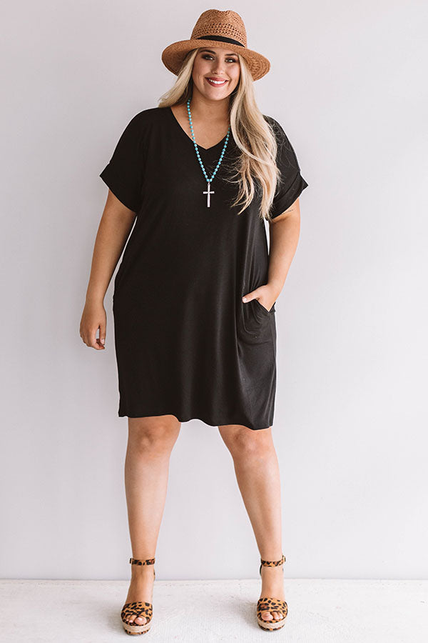 Macarons In Manhattan T-Shirt Dress In Black  Curves Image - 1