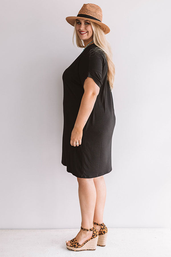 Macarons In Manhattan T-Shirt Dress In Black  Curves Image - 3