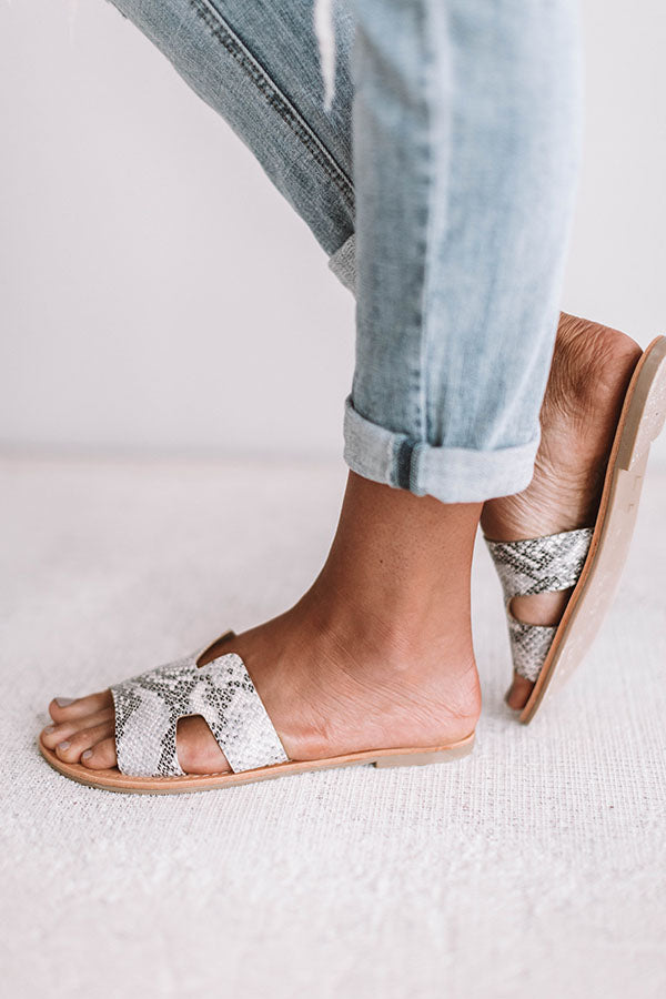 The Ella Snake Print Sandal Image - 2