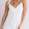 Heat Of The Moment Lace Tank In White Image - 1