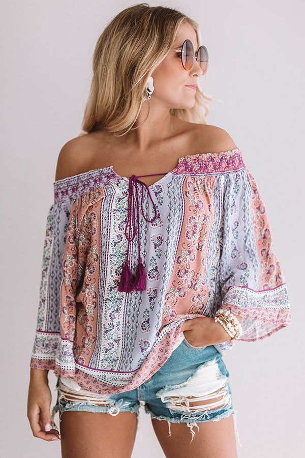 Getaway To Greece Shift Top in Lavender Image - 3