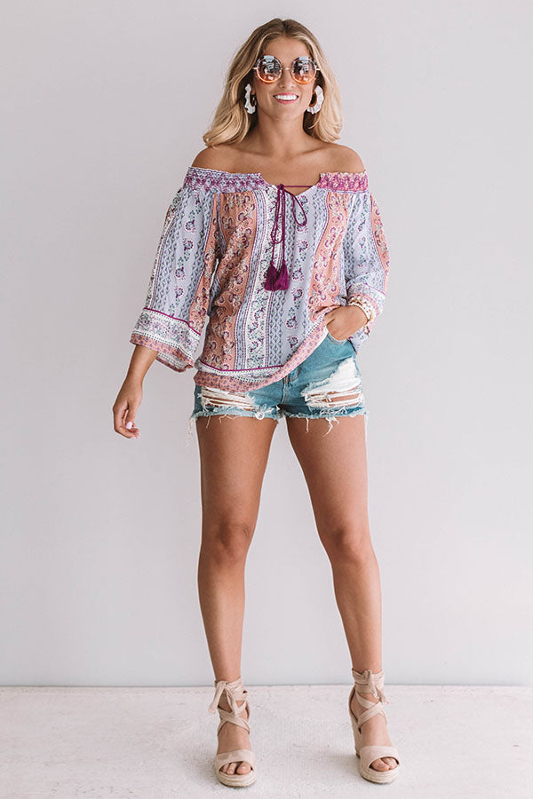 Getaway To Greece Shift Top in Lavender Image - 1