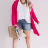 Layover In London Cardigan in Hot Pink Curves Image - 1