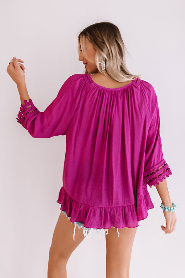 Girls Trip to Greece Shift Top in Berry Image - 5